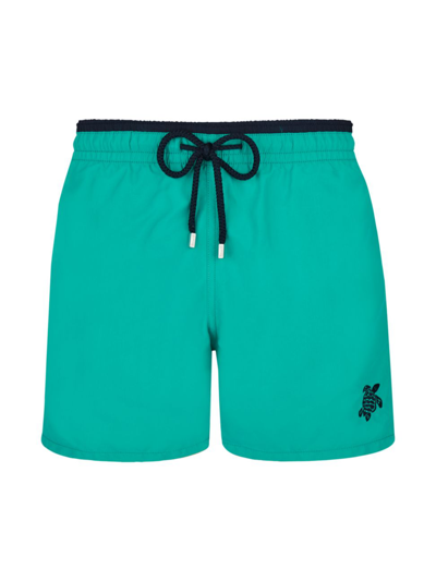 Shop Vilebrequin Men's Unis Swim Shorts In Vert Tropezien