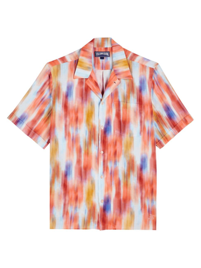 Shop Vilebrequin Men's Charli Abstract Linen Camp Shirt