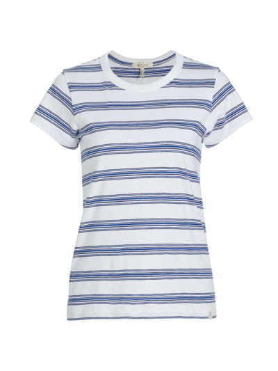 Shop Rag & Bone Women's The Slub Striped T-shirt In White Blue Stripe