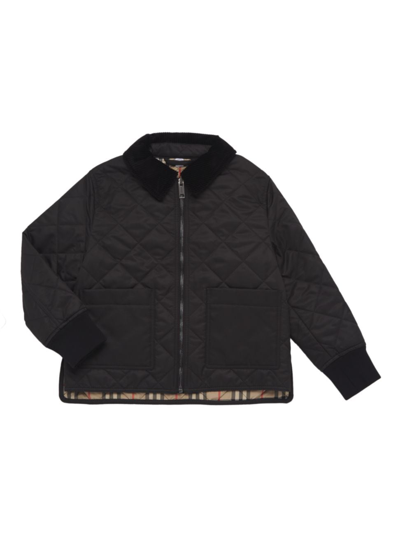 Shop Burberry Little Boy's & Boy's Otis Quilted Jacket In Black