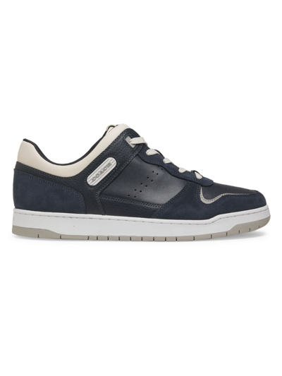 Shop Coach Men's  Leather Low-top Sneakers In Midnight Navy