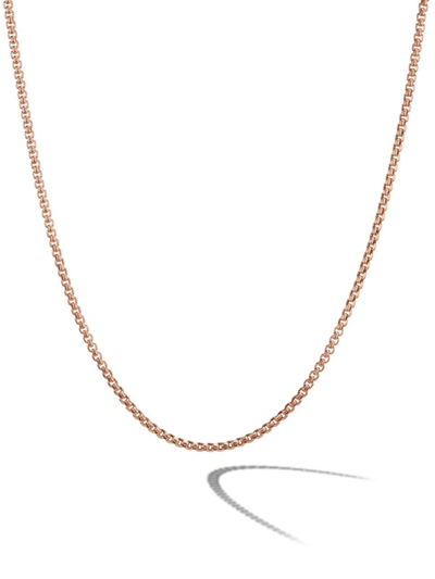 Shop David Yurman Men's Box Chain Necklace In 18k Rose Gold, 1.7mm