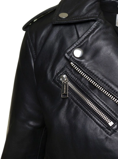 Shop Michael Michael Kors Black Leather Biker Jacket