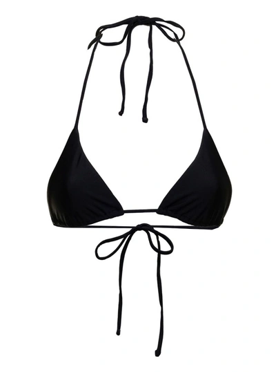 Shop Matteau Tringolar Stretch Fabric Bikini Top In Black