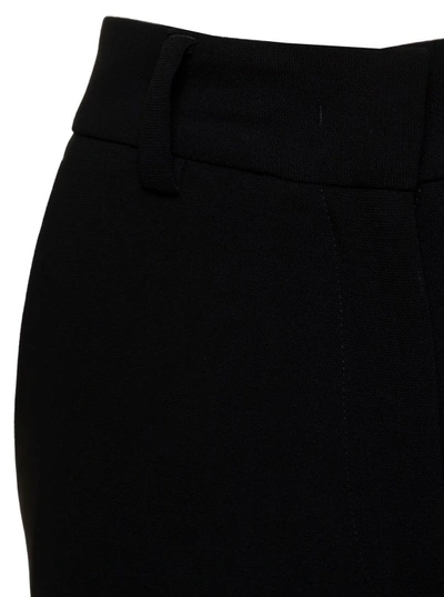 Shop Alberto Biani Black Slightly Flared Pants With Concealed Fastening In Stretch Fabric