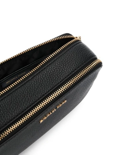 Shop Michael Michael Kors Black Jet Set Crossbody Bag With Chain In Leather