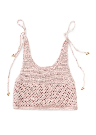 Shop Aeron Ashnan - Rustic Knit Cami In Pink