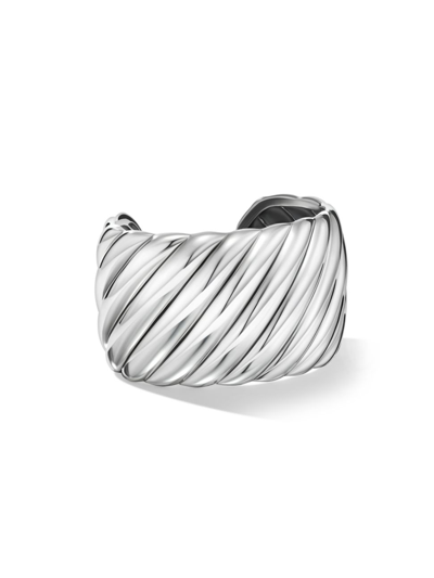 Shop David Yurman Women's Sculpted Cable Cuff Bracelet In Sterling Silver