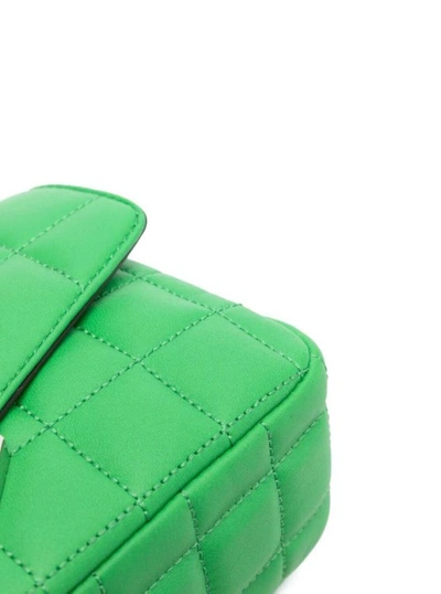 Shop Michael Michael Kors Green Soho Quilted Shoulder Bag In Leather