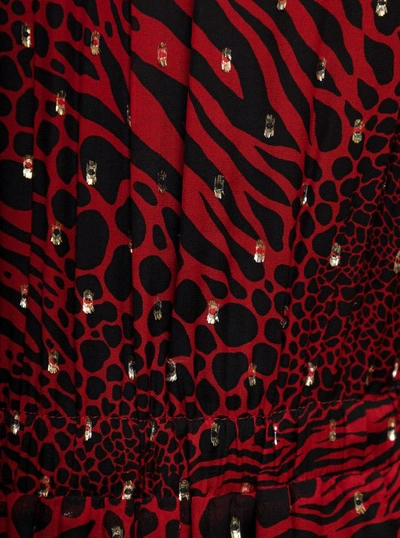 Shop Michael Michael Kors Animalier Red Dress With Metallic Polka Dots Details In Black