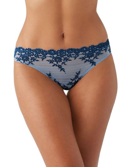 Shop Wacoal Women's Embrace Lace Bikini Briefs In Windword Blue Titan