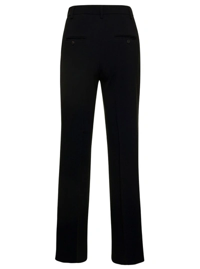 Shop Alberto Biani Black Flared Pants With Welt Pockets In Triacetate Blend