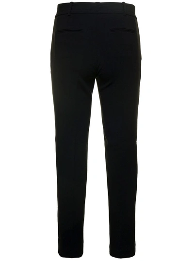 Shop Michael Michael Kors Black Slim Pants With Concealed Fastening In Cotton