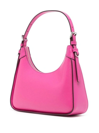 Shop Michael Michael Kors Fuchsia Pink Wilma Shoulder Bag In Leather