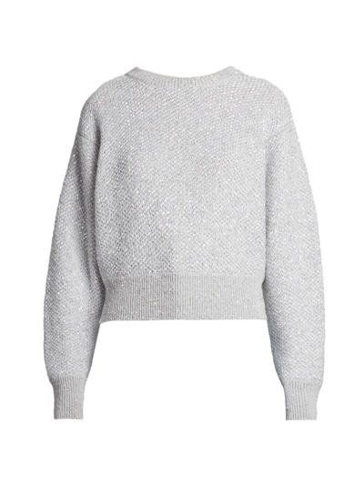 Shop Stella Mccartney Women's Sequined Wool-blend Sweater In Grey
