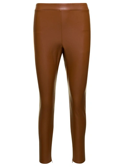 Shop Michael Michael Kors Eco Leather Leggings In Orange