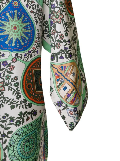 Shop Alberto Biani Multicolor Cape Top With All-over Graphic Print In Silk In Grey