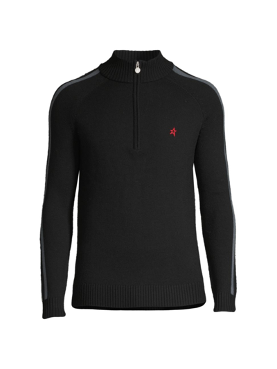 Shop Perfect Moment Men's La Tour Quarter-zip Sweater In Black