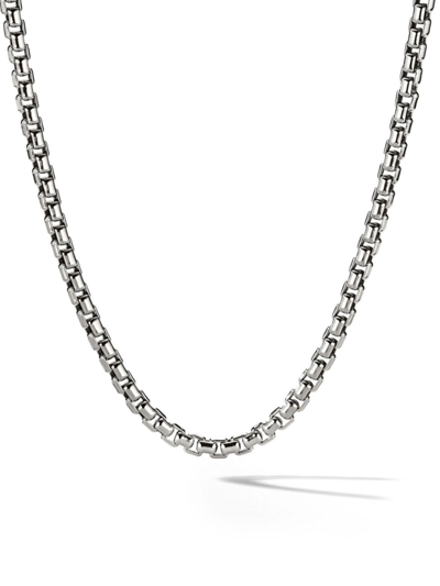 Shop David Yurman Men's Box Chain Necklace In 18k White Gold, 3.4mm