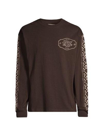 Shop Honor The Gift Men's An Ode To An Inner City Home Logo Long-sleeve T-shirt In Black Brown
