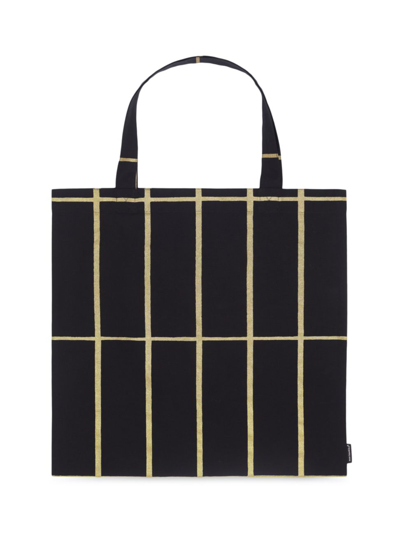 Shop Marimekko Tiliskivi Tote Bag In Black