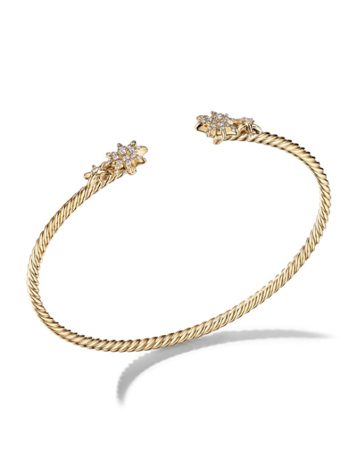 Shop David Yurman Women's Petite Starburst Cable Bracelet In 18k Yellow Gold
