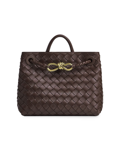 Shop Bottega Veneta Women's Small Andiamo Intrecciato Leather Top-handle Bag In Fondant