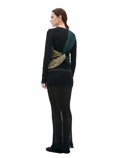 Marine Serre Multicolor Scarves Draped Top In Black