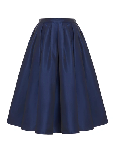 Shop Alexander Mcqueen High-waisted Full Skirt In Blue