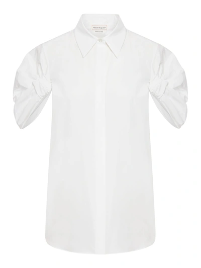 Shop Alexander Mcqueen Shirt With Details On The Sleeves In White