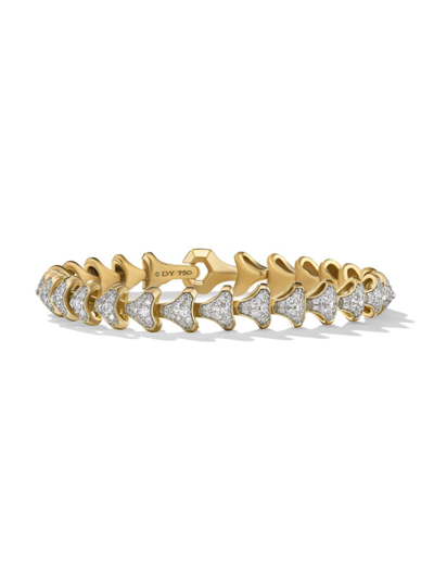 Shop David Yurman Men's Armory Link Bracelet In 18k Yellow Gold In Diamond