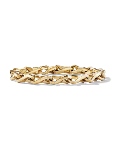 Shop David Yurman Men's Faceted Link Bracelet In 18k Yellow Gold