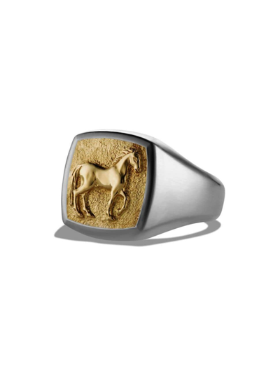 Shop David Yurman Men's Petrvs Horse Pinky Ring In Sterling Silver
