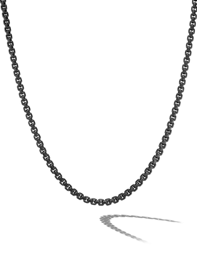 Shop David Yurman Men's Box Chain Necklace In Stainless Steel And Sterling Silver 5mm
