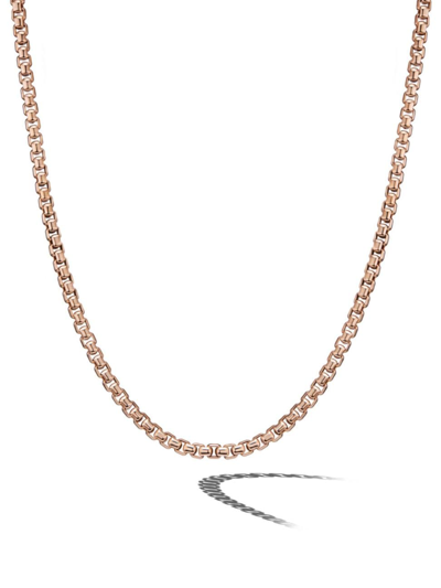 Shop David Yurman Men's Box Chain Necklace In 18k Rose Gold, 5mm