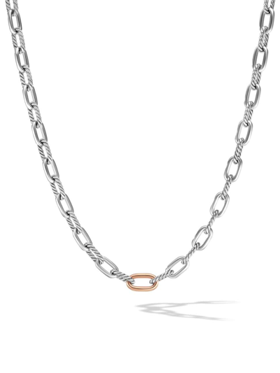 Shop David Yurman Women's Dy Madison Chain Necklace In Sterling Silver With 18k Rose Gold