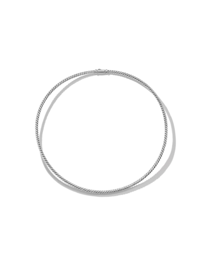 Shop David Yurman Women's Sculpted Cable Necklace In Sterling Silver, 2.6mm