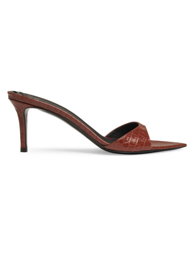 Shop Giuseppe Zanotti Women's Intrigio 70mm Snake-embossed Leather Mules In Cacao
