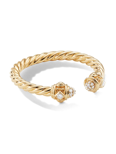 Shop David Yurman Women's Renaissance Ring In 18k Yellow Gold In Diamond