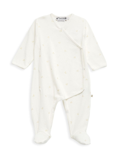 Shop Bonpoint Baby's Cotton Long-sleeve Wrap Footie In Beige