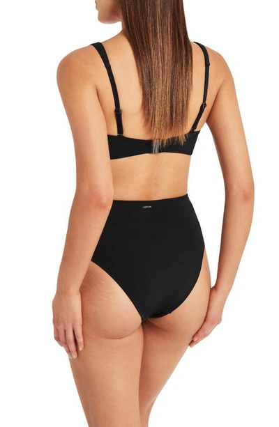 Shop Sea Level High Waist Cheeky Bikini Bottoms In Black
