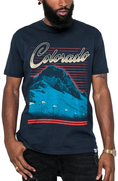 Shop Kid Dangerous Colorado Cotton Graphic T-shirt In Navy