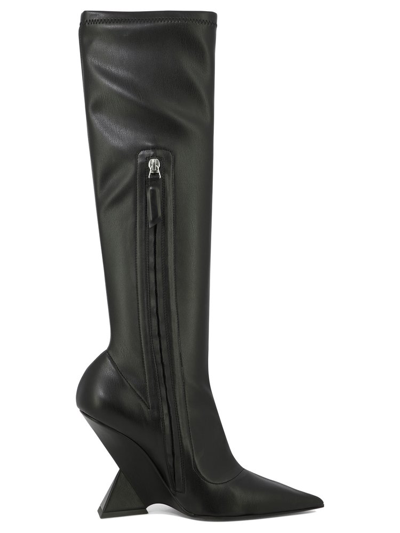 Shop Attico The  Cheope Pointed Toe Boots In Black