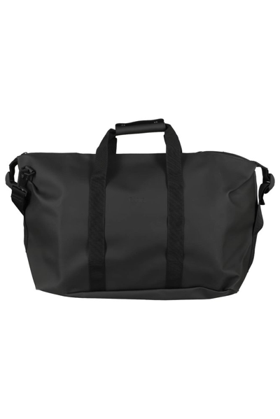 Shop Rains Logo Detailed Zipped Tote Bag In Black