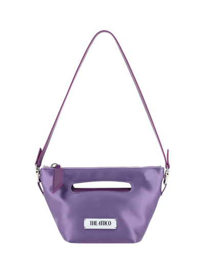 Shop Attico The  Logo Patch Zipped Tote Bag In Purple