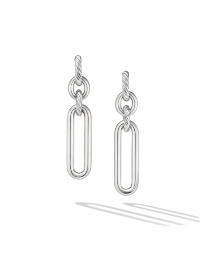 Shop David Yurman Women's Lexington Double Link Drop Earrings In Sterling Silver