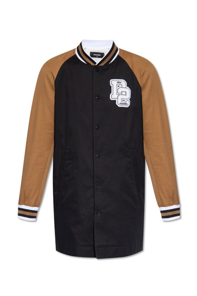Shop Dsquared2 Logo Patch Panelled Varsity Coat In Multi