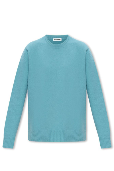 Shop Jil Sander Crewneck Knitted Jumper In Blue