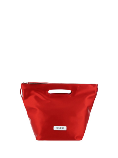 Shop Attico The  Logo Patch Zipped Tote Bag In Red