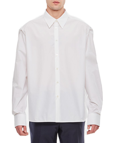 Shop Lanvin Long Sleeved Buttoned Shirt In White